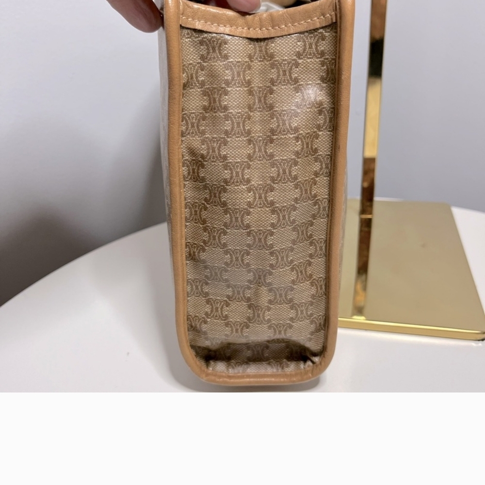 Celine Brown and Tan Clutch Bag with Leather Trim *FINAL PRICE* - Picture 9 of 13